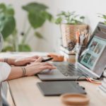 woman using a laptop