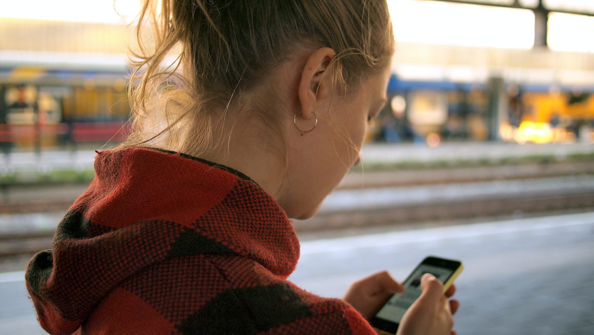 woman using a smartphone