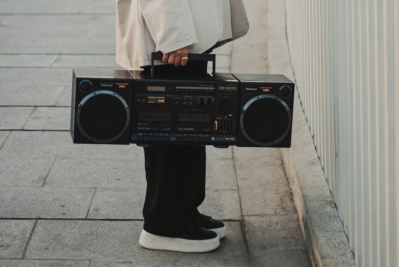 holding a radio